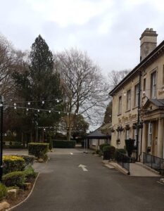 Festoon lighting at the White House, Scraptoft.