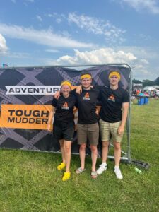 Amy, Joe and Louie after running Tough Mudder for Zinthiya Trust